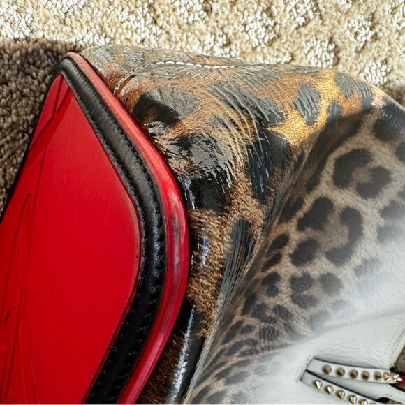 **RARE** AUTH CHRISTIAN LOUBOUTIN AMBRE LEOPARD TOTE BAG - Picture 5 of 15